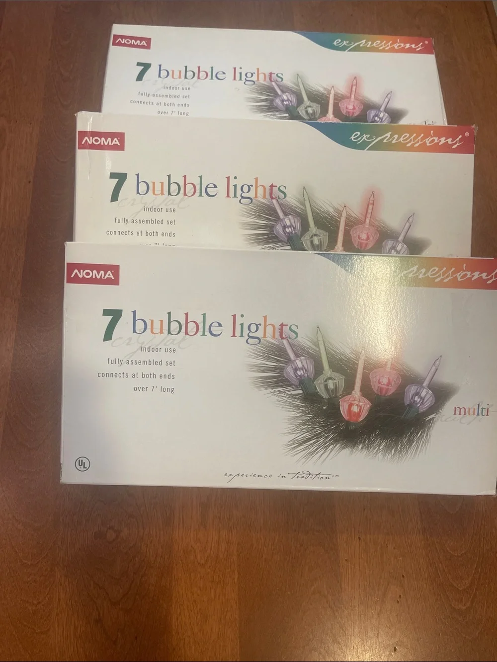 Noma 7 Bulb Bubble Lights Multi Colored 1989 Vintage